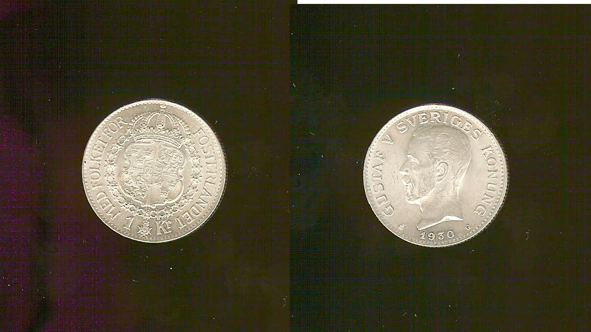 SUÈDE 1 Krona Gustave V 1930 SPL +
